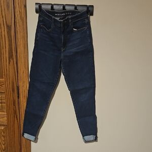 American Eagle Outfitters Dark Indigo High-Rise Skinny Jeans
